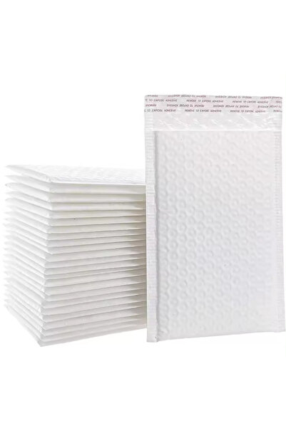 Şeker Ofisi Bantlı Beyaz Balonlu Kargo Poşeti 11 x 13 cm + 4 cm Kapak Bantlı ...