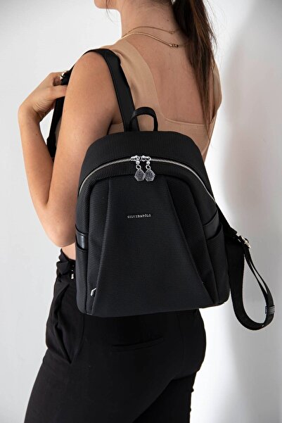 Silver Polo Μαύρο γυναικείο σακίδιο πλάτης Nv926 Model