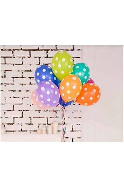 HBK Balon Puantiyeli balon rengarenk 25 li