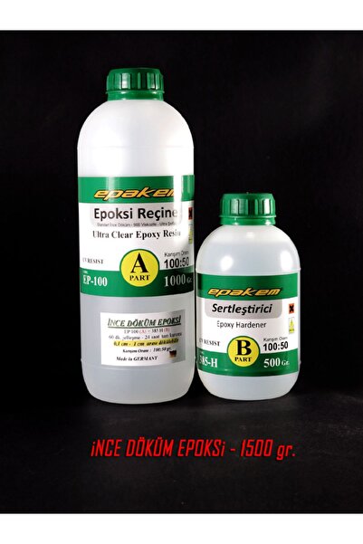 Epakem Ultra Şeffaf Epoksi İnce Döküm 1,5 Kg Set