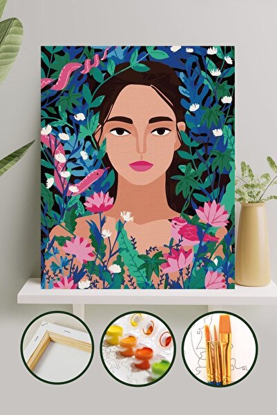 Palmiye Hobi Sanat Kırtasiye Sayılarla Boyama 40x50 Cm Tuval Seti Fırça Boya ...