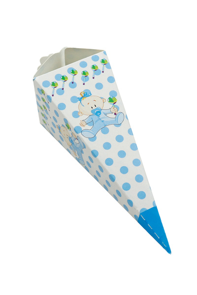 repro design 25 Adet Hoşgeldin Bebek Mavi Külah Lokumluk Şekerlik Hediye Kutusu