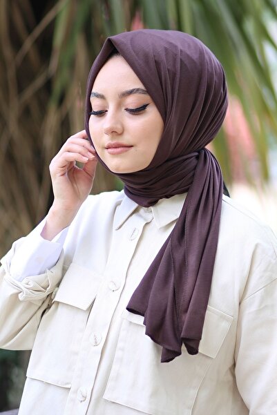 AYSU Γυναικείο χτενισμένο βαμβακερό σάλι Bitter Brown