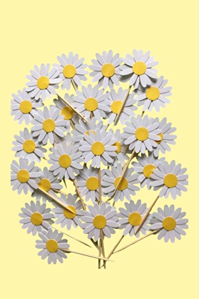 damlakidsmoda Pasta Süsü Papatya Kürdanı 12 Li Pasta Süsü Papatya Temalı