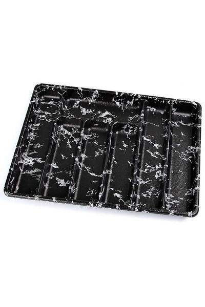 Tiesa Home Μαύρος πλαστικός οργανωτής 7 θέσεων - 50CM×37CM, Συρτάρι και Οργανωτής Μαχαιροπήρουνων