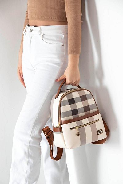 Silver Polo Γυναικείο σακίδιο πλάτης Cream - Tan Nv1061