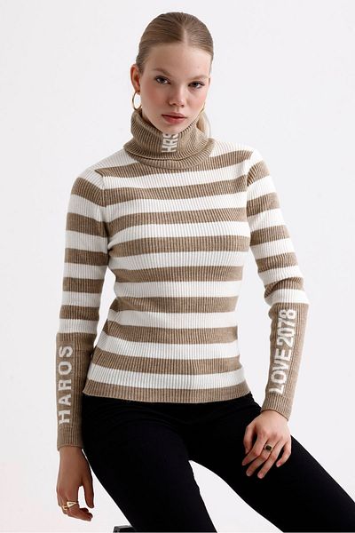 MD trend Πλεκτό πουλόβερ με ριγέ ζιβάγκο - ριγέ και Colorblock
