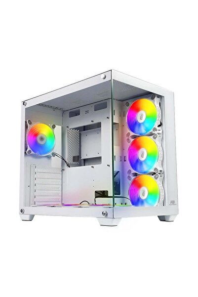 Power Boost PB-PV005BB SEA VİEW ATX 7x120MM ARGB Fanlı MidT ATX BEYAZ KASA