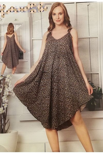 Flamingo Leopard Patterned Women's Home Sea Beach Dress