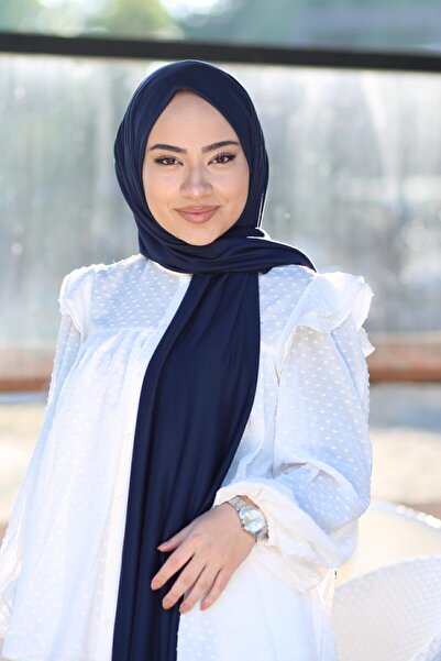 Organic Tesettür Penye Şal Modeli - Lacivert