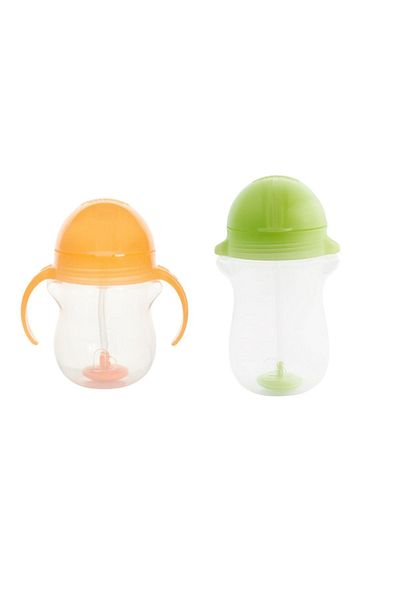 Munchkin Orange and Green 6 Months+207 ml and 12 Months+297 ml Training Cup - Click Lock Tip