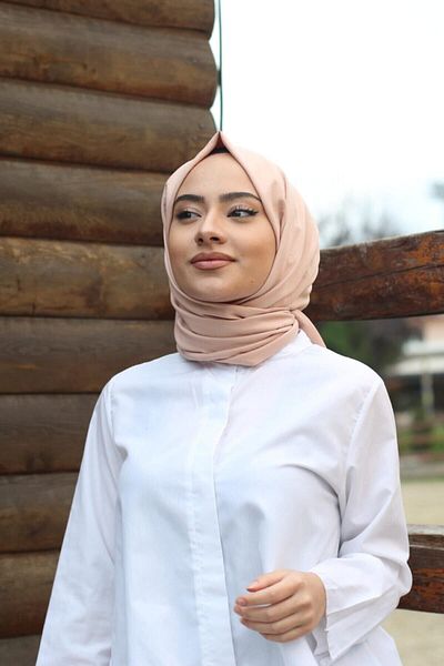 Organic Μοντέλο Hijab Cotton Kraş Cazz Shawl -Μικρό Ροζ