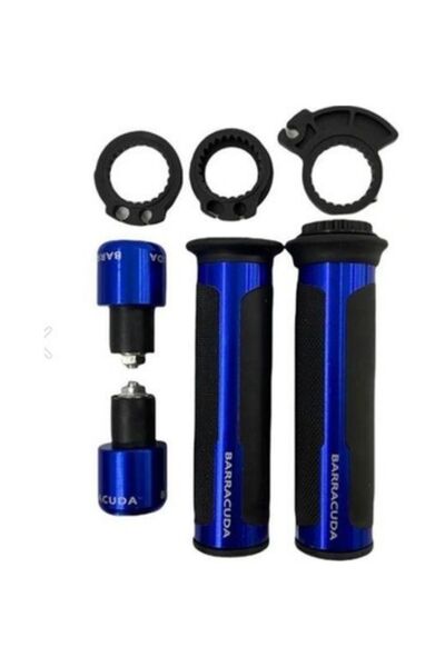 Motobros Barracuda Elcik Ve Gidon Topuzu Takım Seti Mavi Cg Cup Scooter Elcik