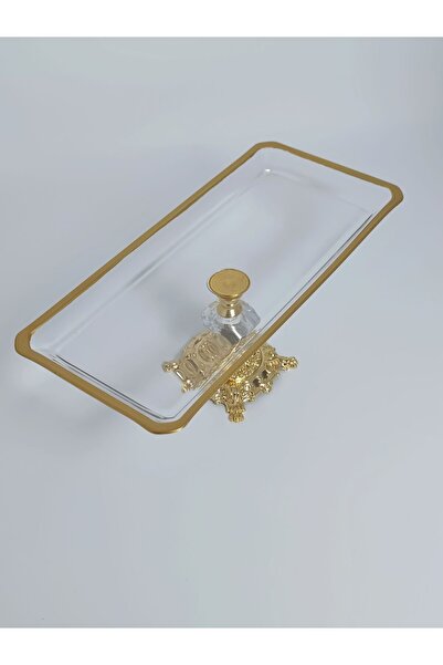 PARILTI HOME COLLECTİON Gold Metal Ayaklı Sunum Tabağı
