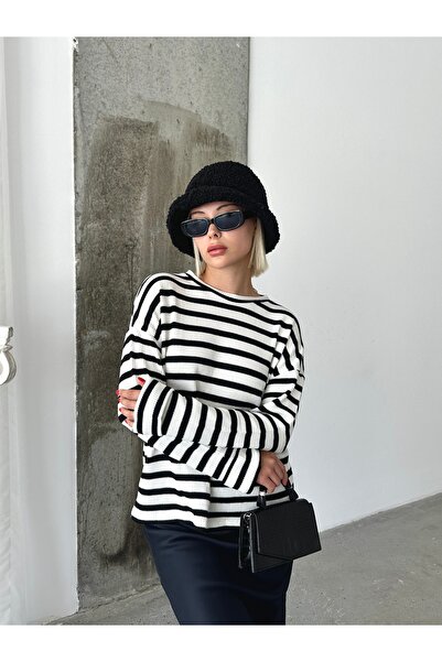 Somut istanbul Striped Crew Neck Knitted Sweater