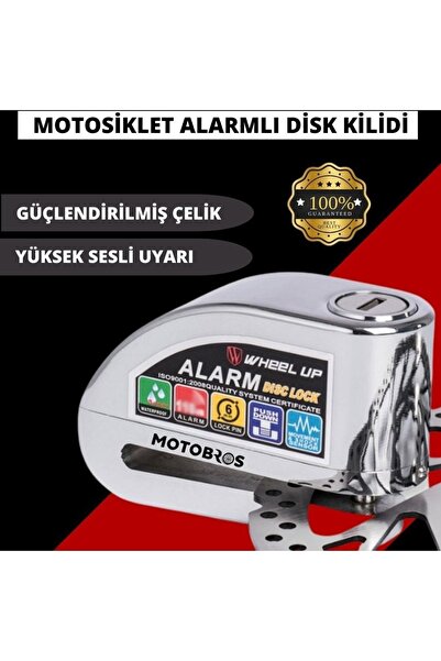 Motobros Güçlendirilmiş Çelik Motosiklet (Yüksek Sesli) Alarmlı Disk Kilidi.