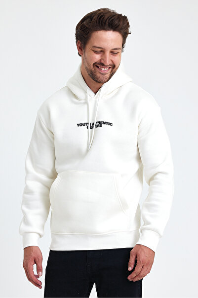 Tarz Cool Ανδρικό φούτερ με κουκούλα με 3 νήματα - εμπρός και πίσω με στάμπα