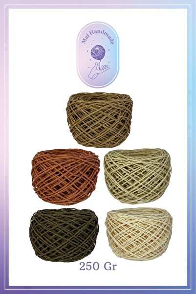 Mai Handmade Doğal Kağıt İp Çanta İpi 5'li set Örgü İpi