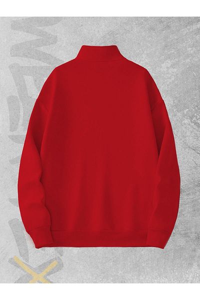 WEARTEX Sun Printed 3 Thread Half Zipper Sweatshirt