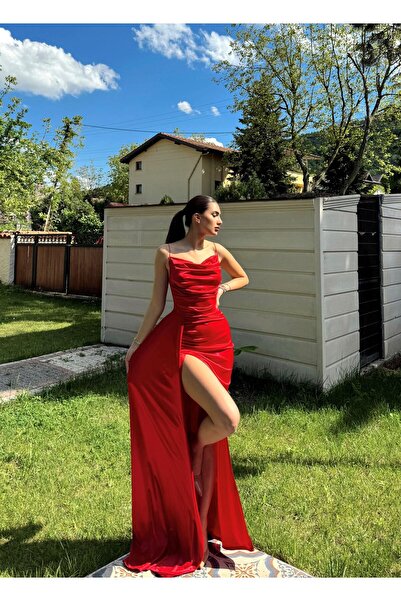 Sindimoda Degaje Yaka Yırtmaçlı Abiye 582243
