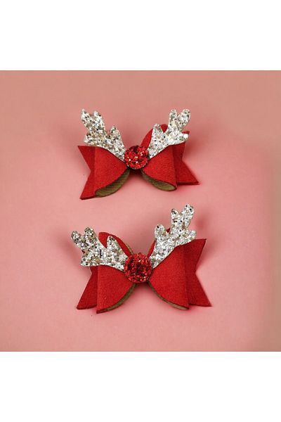 damlakids New Year Clip Buckle 2 Pack Bow for Girls