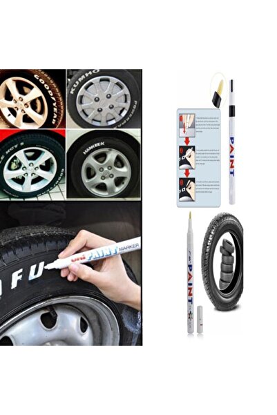 MeyZone Oto Lastik Yazı Kalemi Beyaz Araç Lastik Yazma Boyama Kalemi