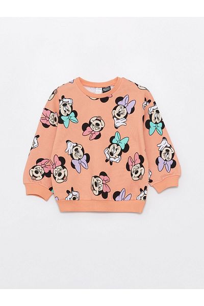 LC Waikiki Crew nyakú, hosszú ujjú Minnie Mouse nyomott baba lány pulóver és leggings szett 2 részes