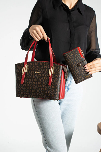 Just Polo Kadın 5 Bölmeli El Omuz Çantası Ve Cüzdanı Kombin  4030mh * 2066mh