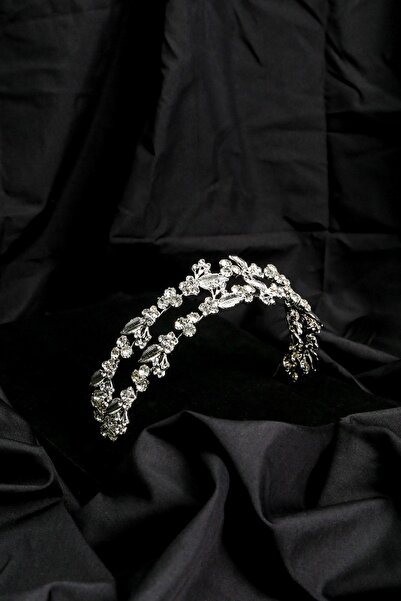 BAYEFENDİ Çiçek Ve Yaprak Detaylı Gelin Tacı Saç Aksesuarı