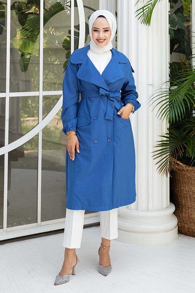 EBRUTESETTÜR Mobile Belted Sleeve Lace-Up Trench Coat