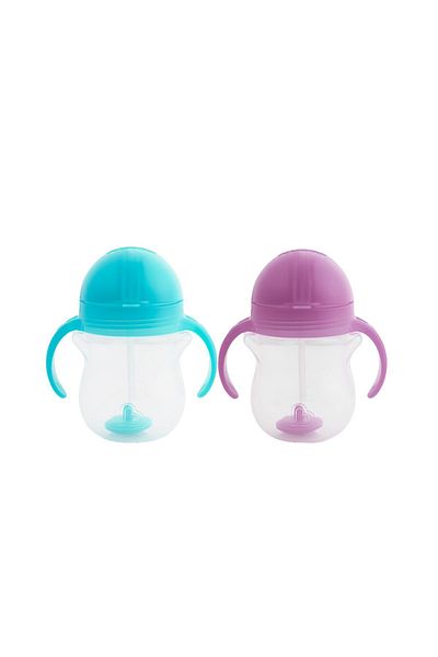 Munchkin Blue and Purple Click Lock Spout Cup - 6Ay+, 207ml, Pack of 2