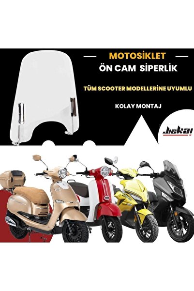 Motobros Motosiklet Ön Cam Rüzgarlık Siperlik (50-80-125-150-200 Cc Bütün Sco...