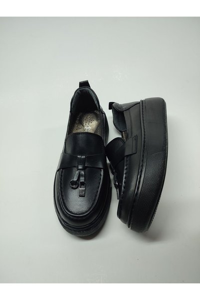Rose Club Kids Girl's Genuine Black Leather Shoes