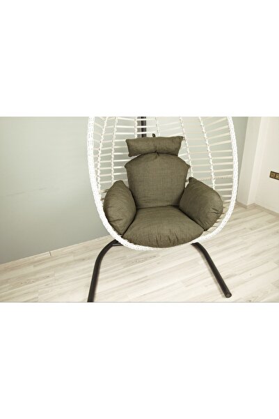 KalyonHome Gardeniza Capri Rattan Tek Kişilik Bahçe Salıncağı Balkon Teras Armut Yeşil