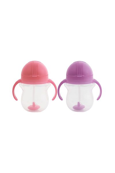 Munchkin 6Ay+,207Ml Pink & Purple Lapping Cup with Click Lock - Pack of 2