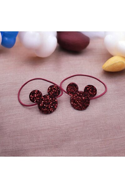 damlakidsmoda Kız çocuk Mickey lastik toka kırmızı