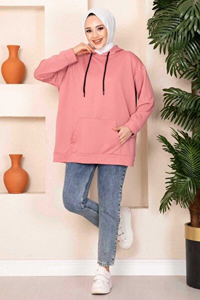 EBRUTESETTÜR Kanguru Cepli Tesettür Sweatshirt