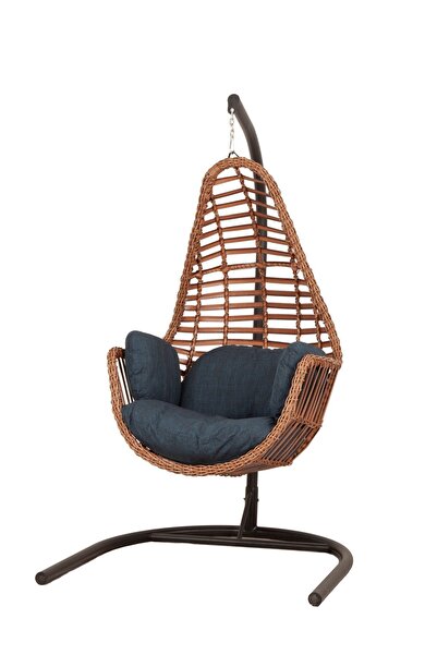 KalyonHome Sardinya Rattan Tek Kişilik Bahçe Salıncağı Bahçe Mobilyası Balkon...