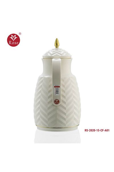 Rose Plastic Thermos - 1.5 Liter - White - 17x12x25cm - RS-2020-CF