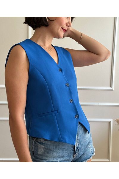 nidistore Women's Parliament Blue Short Vest