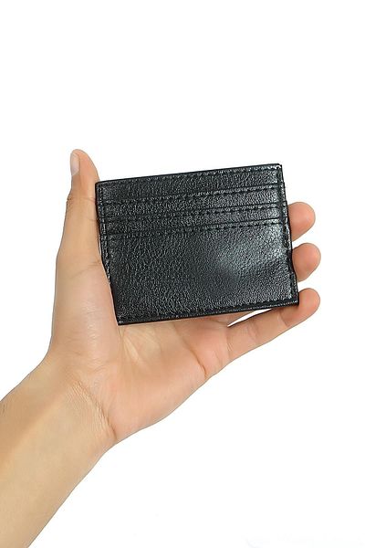 Duke Nickle Men's Vegan Leather Black Card Holder - 7 Compartments, Stylish and Functional