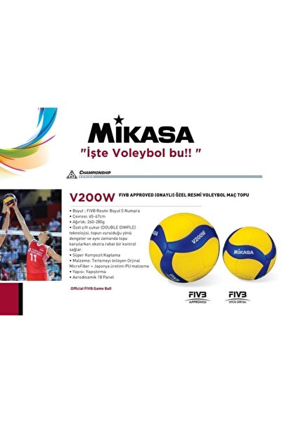 MIKASA V200w Fıvb Onaylı Voleybol Maç Topu Super Composite Voleybol Topu