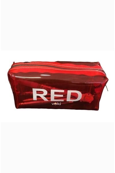 YeşilStationery Διαφανής Κόκκινη θήκη για στυλό