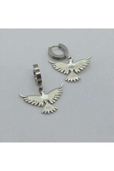 Ödül Moda Steel Silver Phoenix Earrings