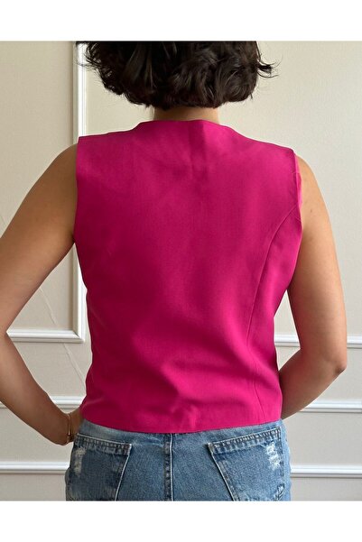 nidistore Women's Fuchsia Pink Short Vest