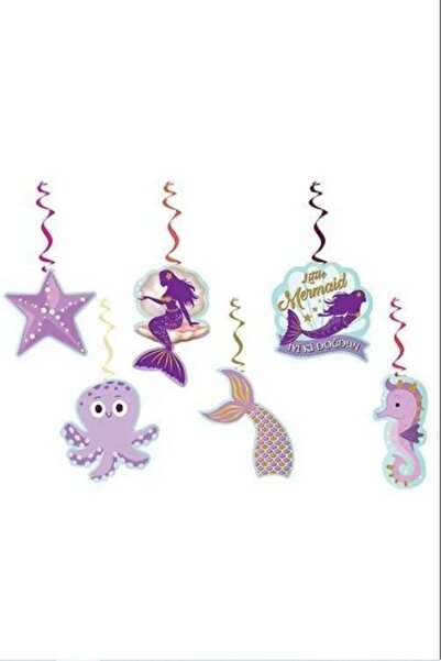 PartAntalya مجموعة مصابيح معلقة مكونة من 6 قطع بتصميم حورية البحر - مستلزمات ...