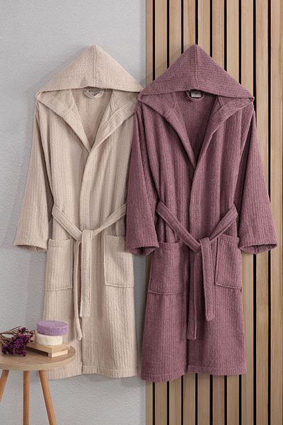 Güvenal Σετ μπουρνούζι με κουκούλα Verona Cotton 2 τεμαχίων