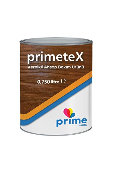 Hemel Primetex Solvent Bazlı Yarı Şeffaf Vernikli Ahşap Koruyucu 0,750 LT KOYU CEVİZ