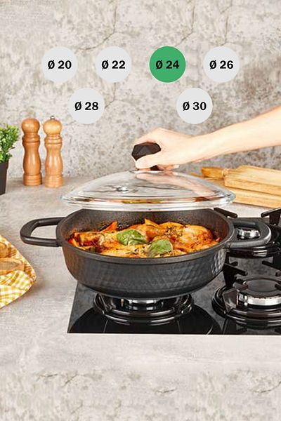 Kahramanlar Single Cast Iron Flat Pot 24 cm