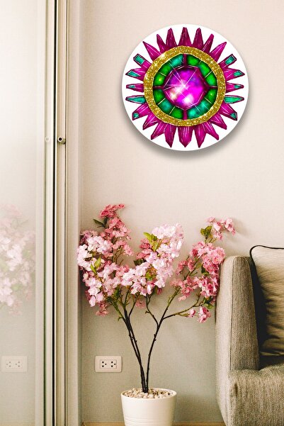 Nod Model de pictură din lemn colorat Mandala, sufragerie, dormitor, hol, bir...